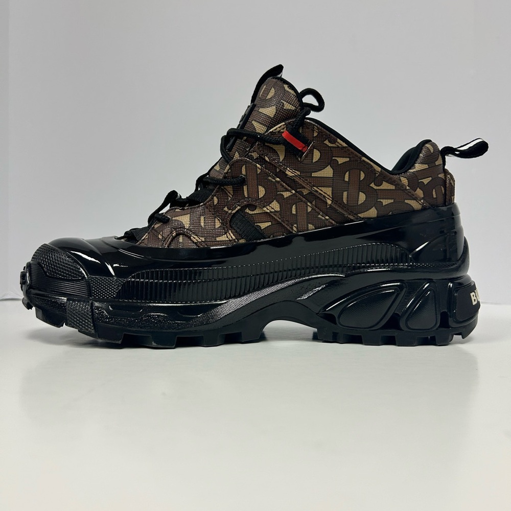 Burberry Monogram Print Arthur Sneakers - Bridle Brown - Picture 8 of 14